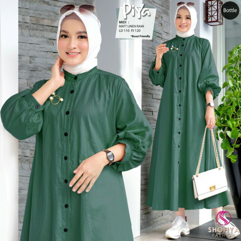 SHILA, PIYA ,,,OLIVE, ARUNI  Midi Dress Ori by Shofiya Fashion