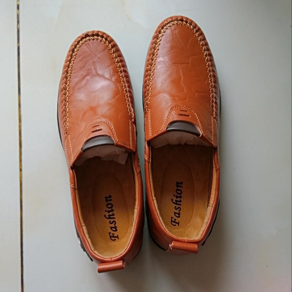 Kulit Asli Sepatu Pantofel Pria Pantofel Slip On Sepatu Tanpa Tali Santai Kasual Anti Slip Kantor Cowok Kekinian Keren 004