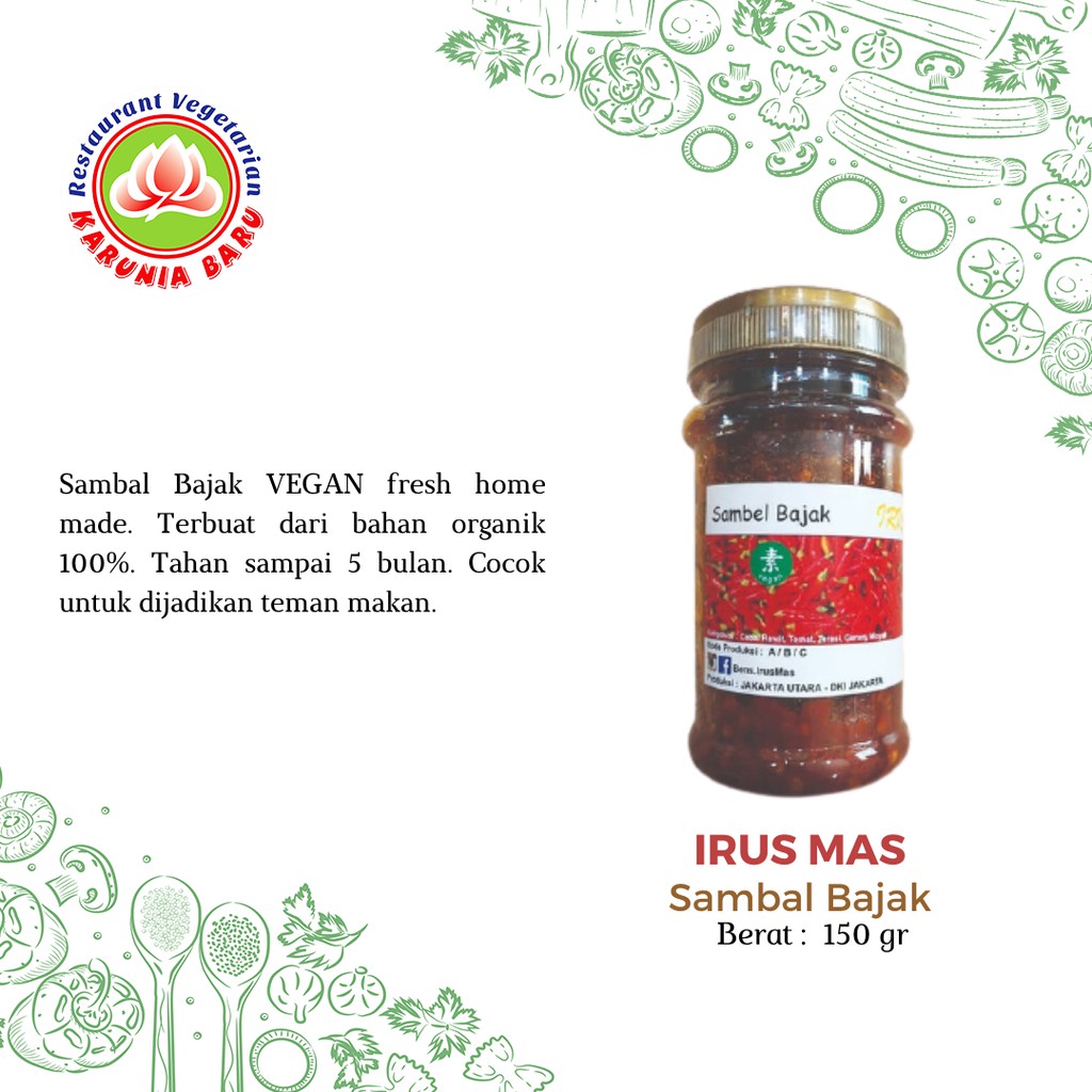 

IRUS MAS Sambal Bajak/Sambal Hijau 150 gr