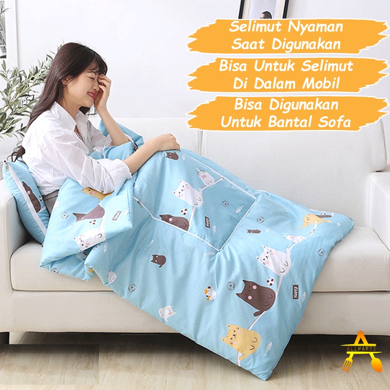 Bantal Jadi Selimut Balmut Karakter Selimut Bantal Lipat Dewasa Jumbo 150x100 Cm Bantal Sofa