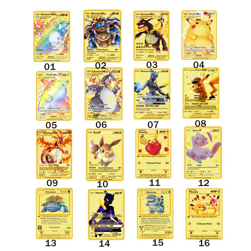 Kartu Pokemon Agustina Kado Natal Hadiah Anak English Charizard Vmax GX Pokemo Golden Vmax Card