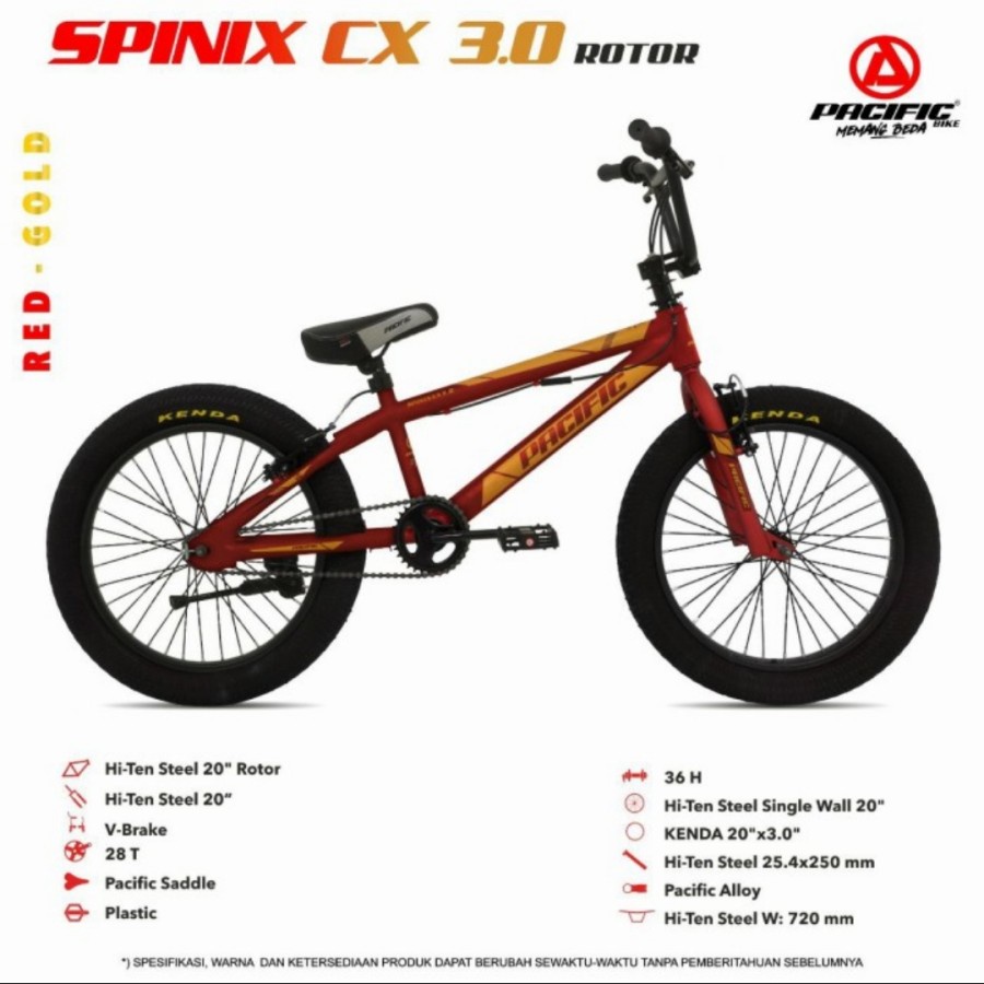 Instan Sepeda Anak BMX SPINIX CX 3.0 ROTOR 20 Inch Pacific Garansi SNI-5