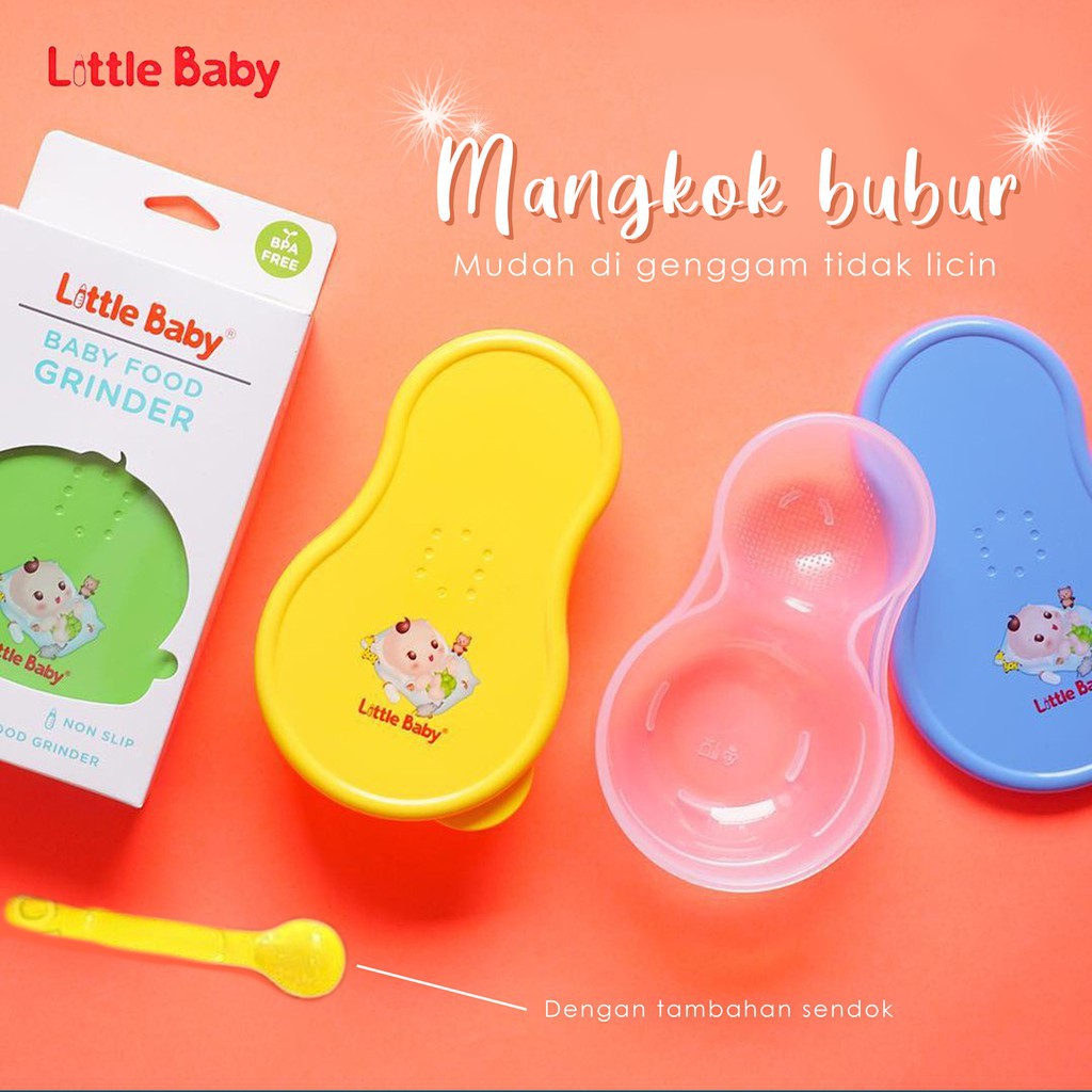 Little Baby Food Grinder Penggerus Makanan Bayi Mangkok Bubur Tempat Makan Bayi (Ready varian warna)