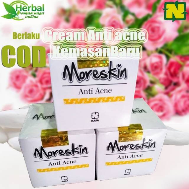MORESKIN ANTI ACNE CREAM MENGHILANGKAN JERAWAT FLEK HITAM NASA ORI