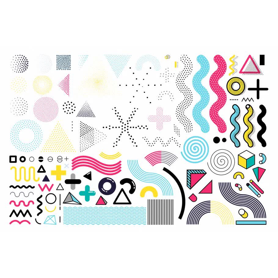 272 Patterns Elements Memphis Set - Vector Designs