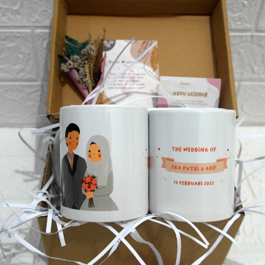 HAMPERS MUG / KADO PERNIKAHAN MUG COUPLE / BOX GIFT ANNIVERSARY / HAMPERS PERNIKAHAN / HADIAH PERNIK