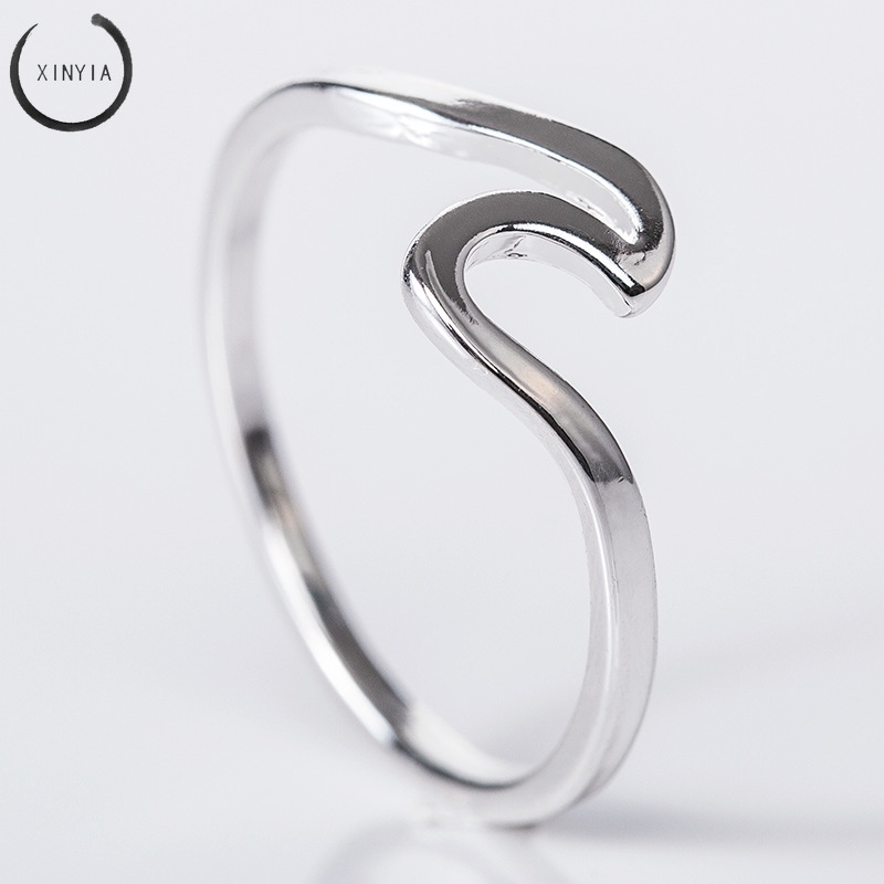 Alloy Silver Cincin Untuk Wanita Pasangan Pernikahan Perhiasan Cincin Rose Gold