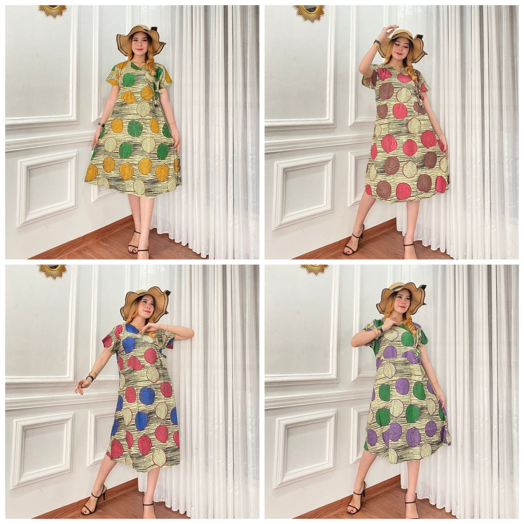 Dress Kimono Daster Model Kimono Kekinian Motif Kayu