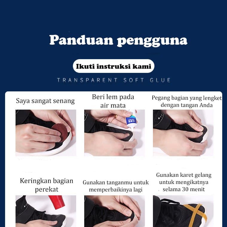 Lem sepatu LOCTEFT menempel pada semua jenis sepatu olahraga, sepatu kulit, lem tahan air aman