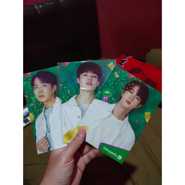 PC Postcard BTS jimin jin jhope Toko ijo Hijau OFFICIAL (JIN READY)