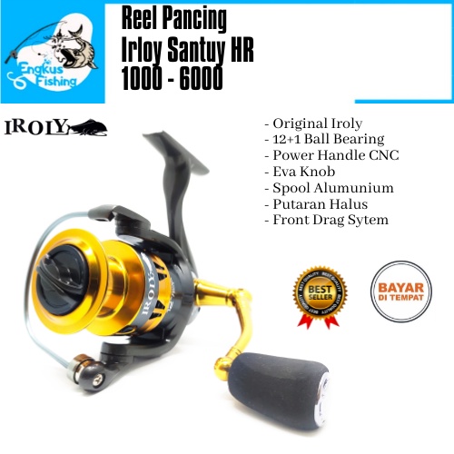 Reel Pancing Iroly Santuy HR 1000-6000 (12+1Bearing) Power Handle - Engkus Fishing