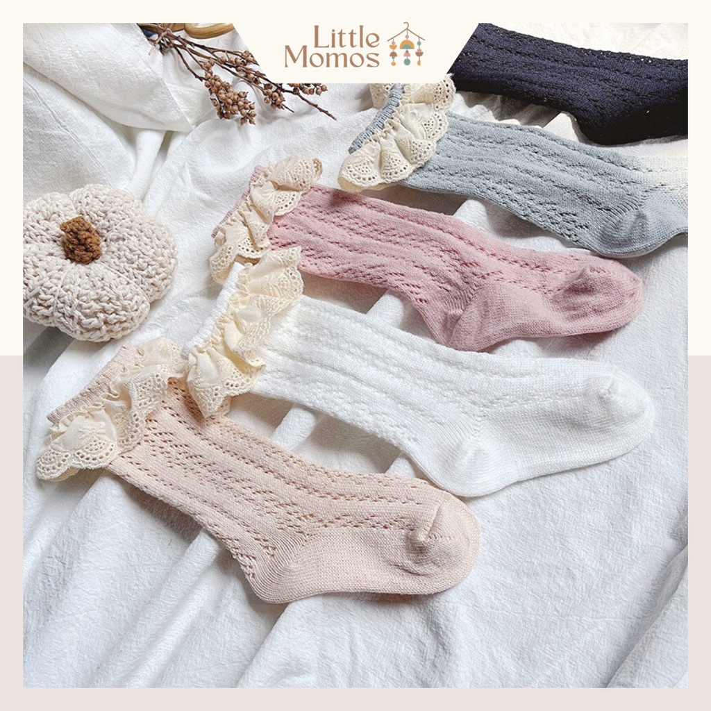 Little Momos Kaos Kaki Panjang Anak Bayi Renda 0-1 Tahun / Kaos Kaki Lace Anak Bayi Perempuan