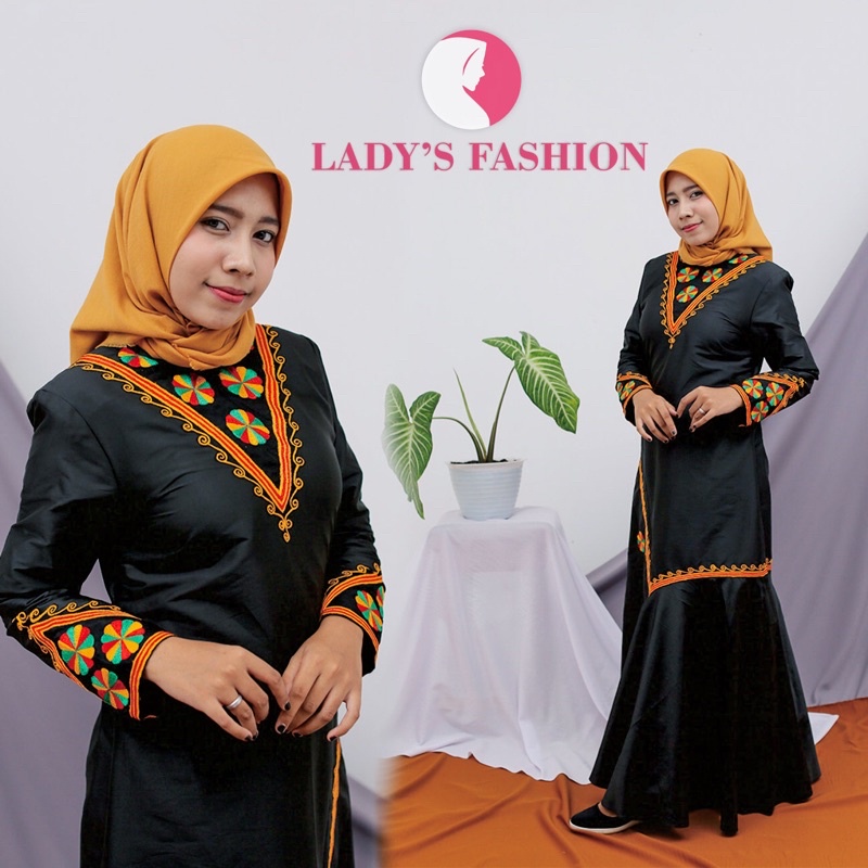 Baju Gamis Wanita Muslimah Bordir Khas Aceh Lady’s Fashion
