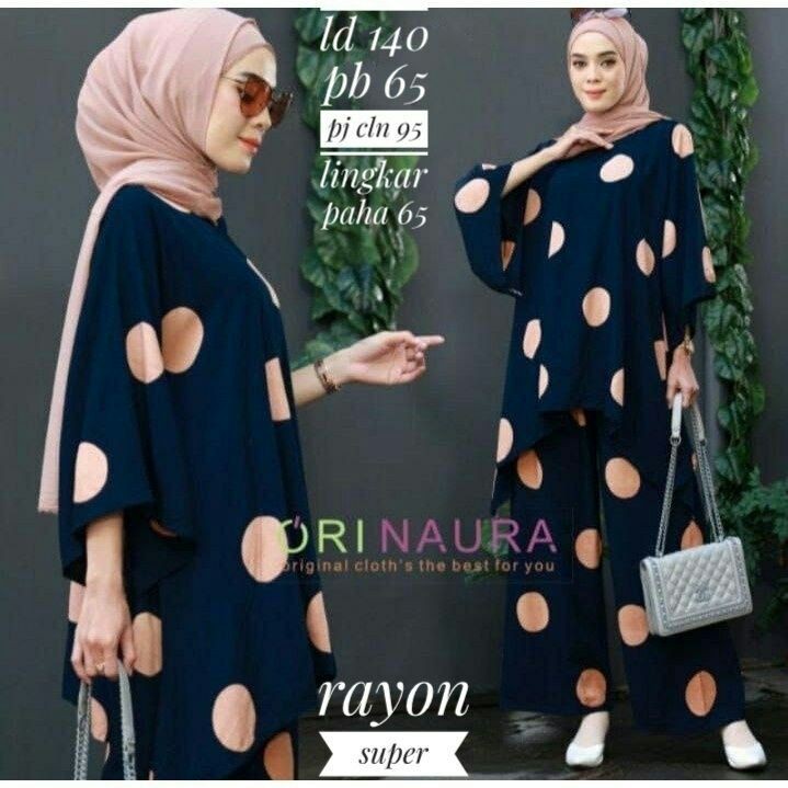 Baju Wanita One set Sintia Batwing Baju Tidur Waka Waka Jumbo Setelan Celana Kulot Big Size Fashion Batik Wanita Terbaru