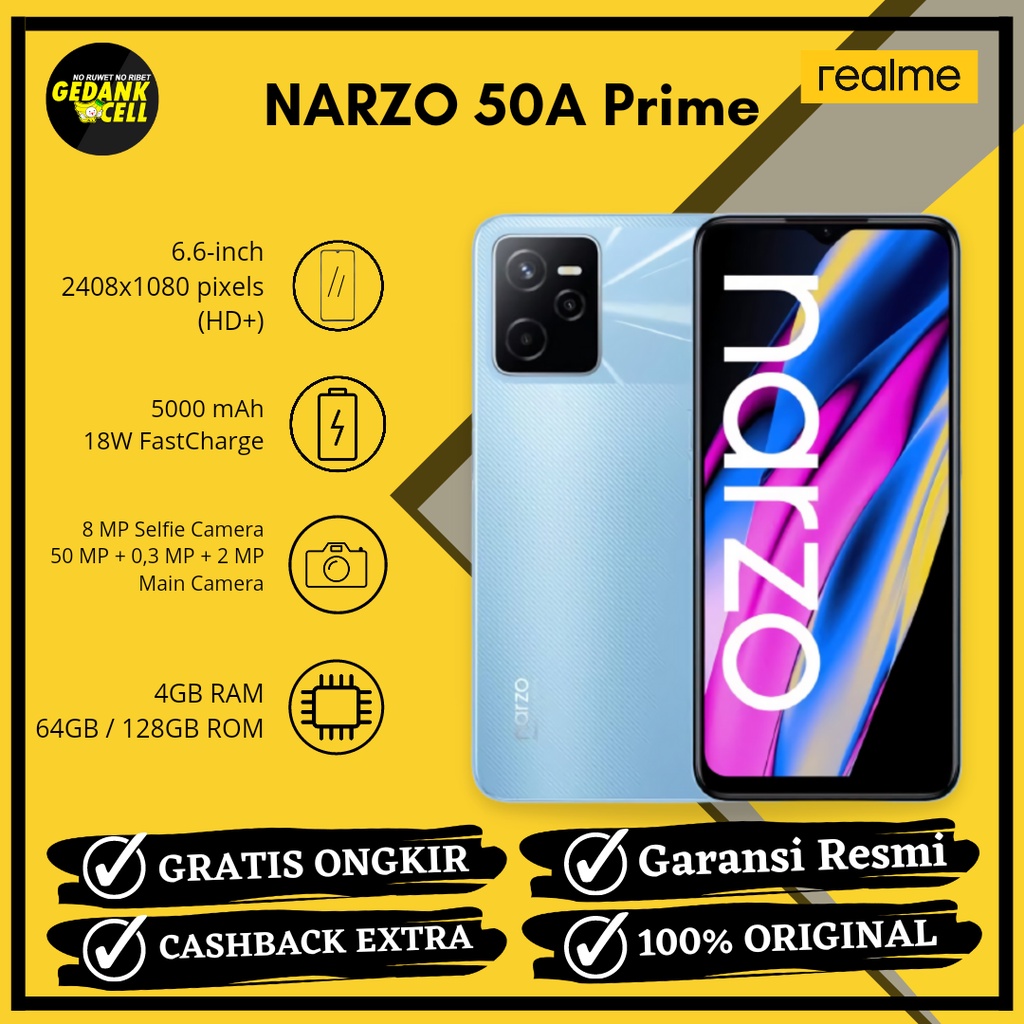 Realme Narzo 50A Prime RAM 4/64 4/128  - Hp New Resmi