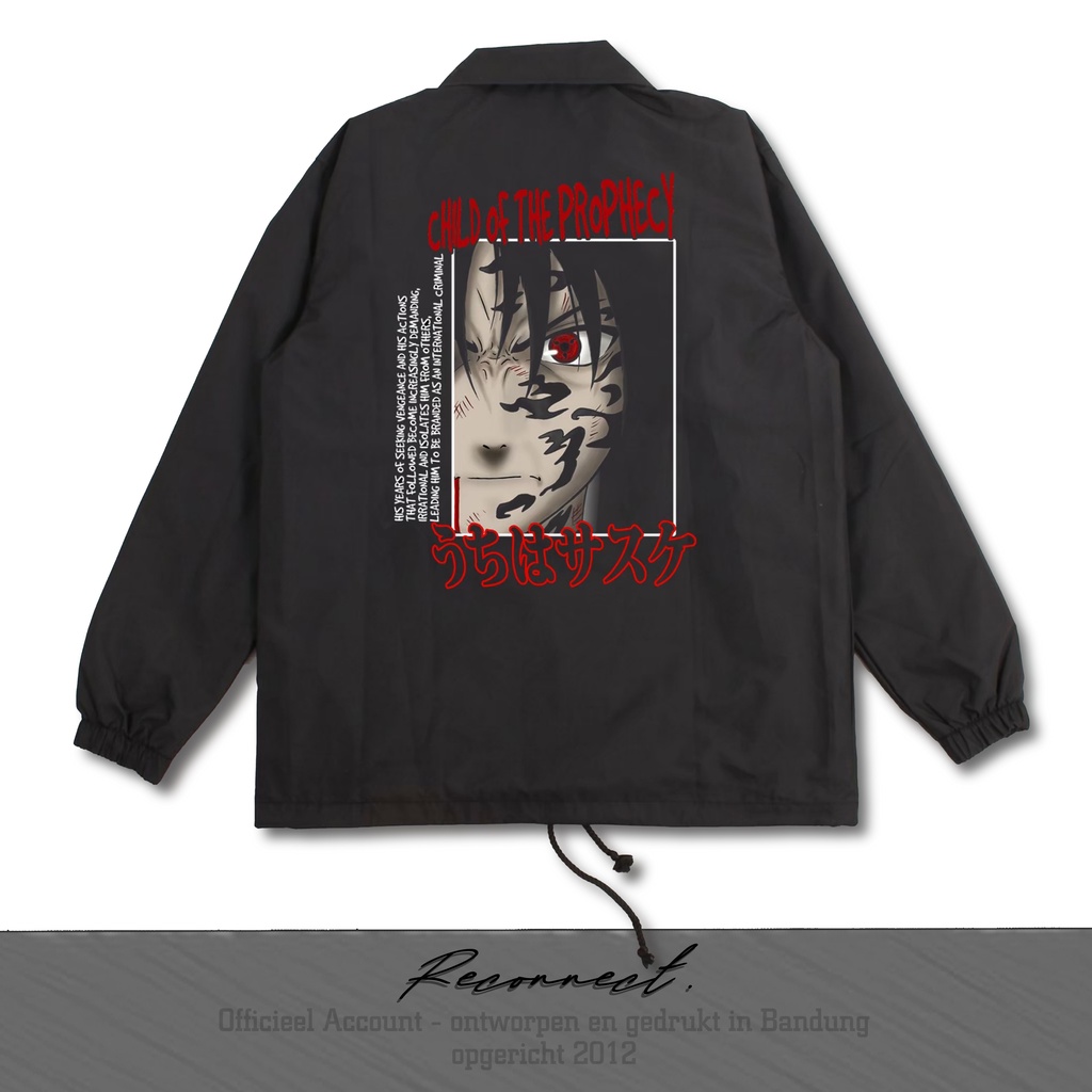 Reconnect Coach Jacket Anime Jepang Naruto Sasuke Uchiha - Unisex