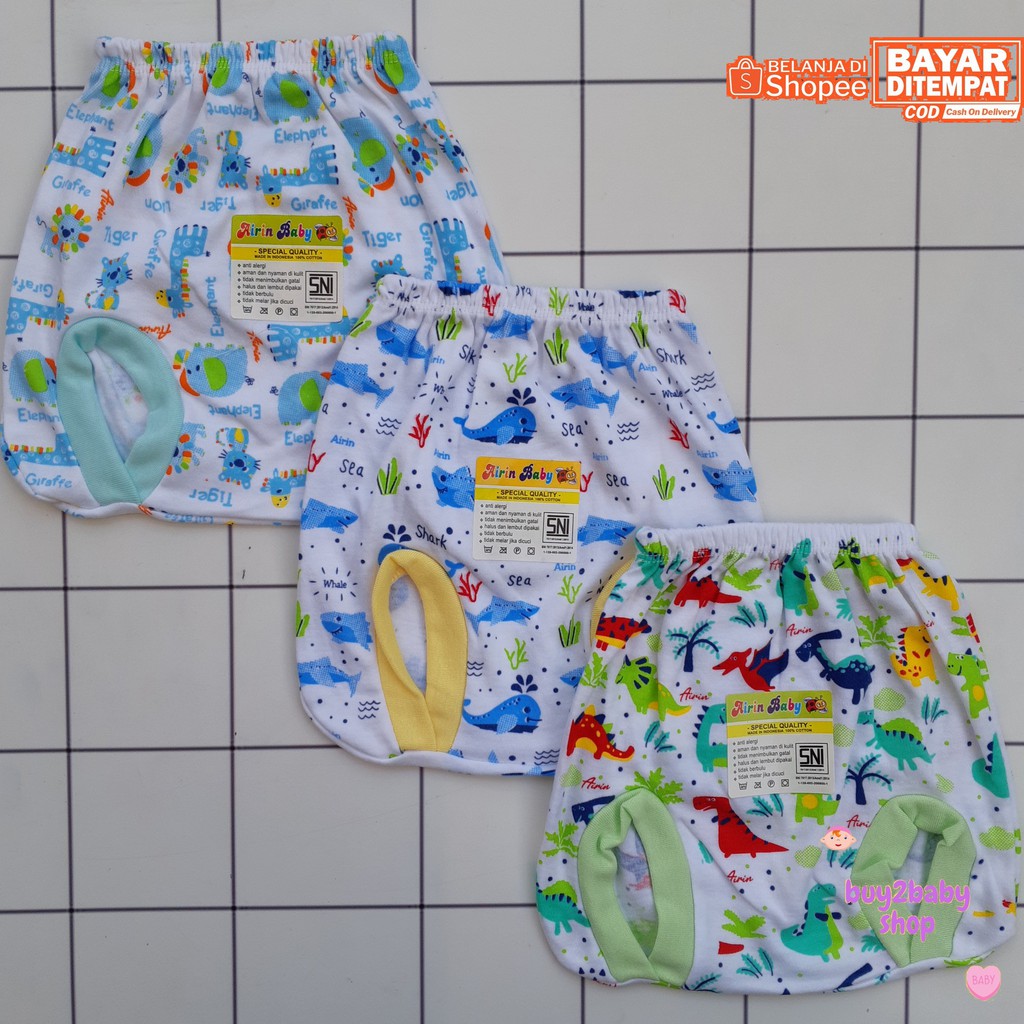 Celana pendek POP bayi Animal Series Little Smart/Airin Baby 0-3 Bulan 3 PCS