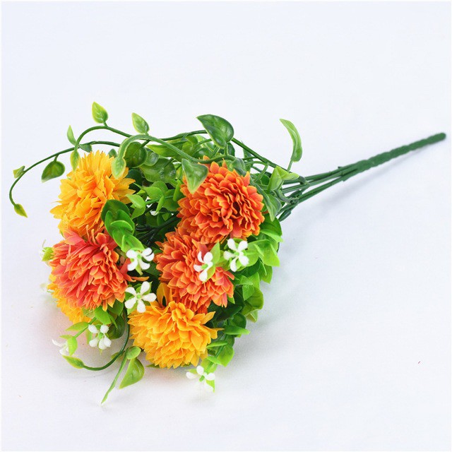 COD BUNGA DANDELION  BUNGA TANGKAI PLASTIK BUNGA ARTIFISIAL BUNGA PAJANGAN BUNGA HIASAN BT9009-ORANGE