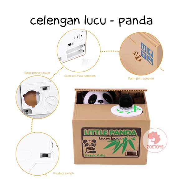 Zoetoys Celengan Lucu | Steal Money Cat Piggy Bank Kucing Cat Panda Piggy Bank Steal Money Ocelot Remover