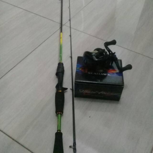 Joran capung + reel bc seahawk blaze fire