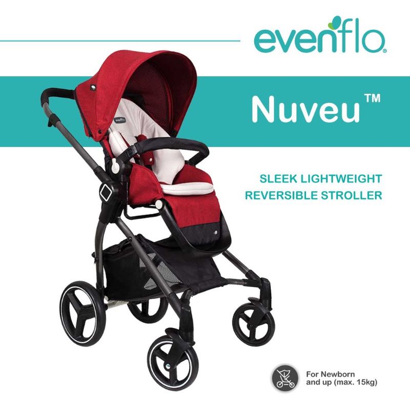 Stroller Kereta Dorong Bayi Evenflo Nuveu LC839A Sleek Lightweight Reversible