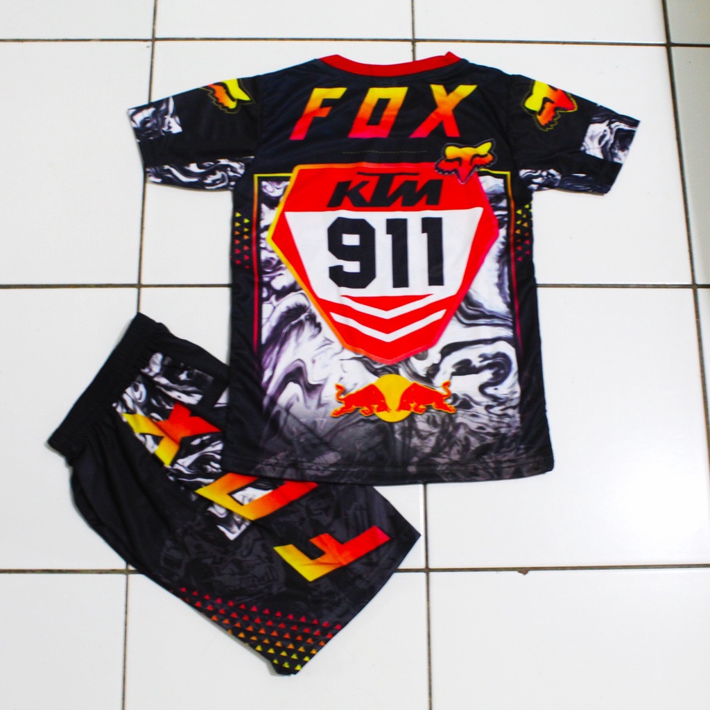 Jersey baju motor cross baju balap anak lengan pendek