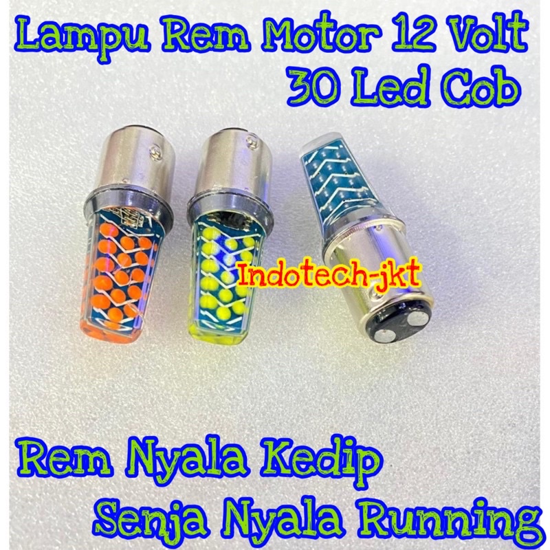 Lampu Rem Mobil Motor 12 Volt 30 Led senja nyala running MODEL COB