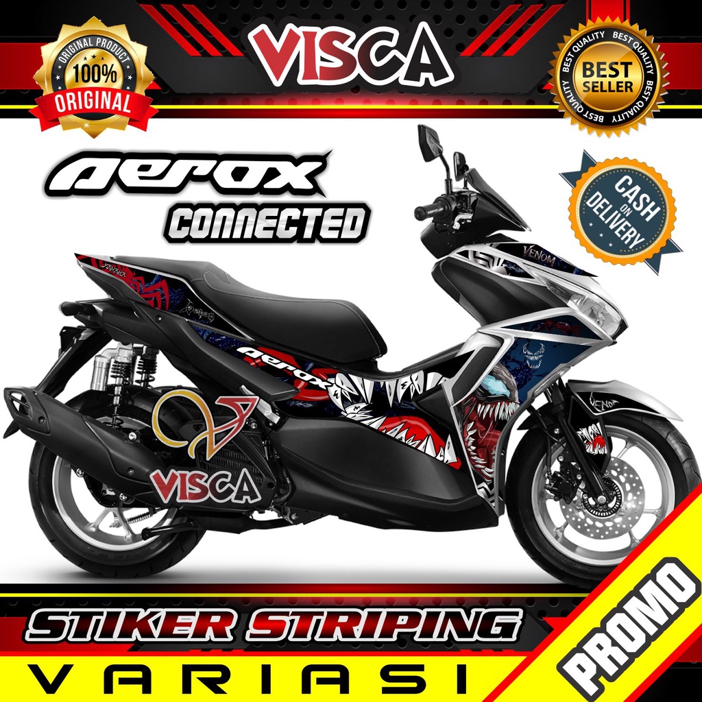Striping Aerox 155 Connected - Stiker Sticker Striping Variasi Lis Yamaha Aerox 155 Connected - Stri