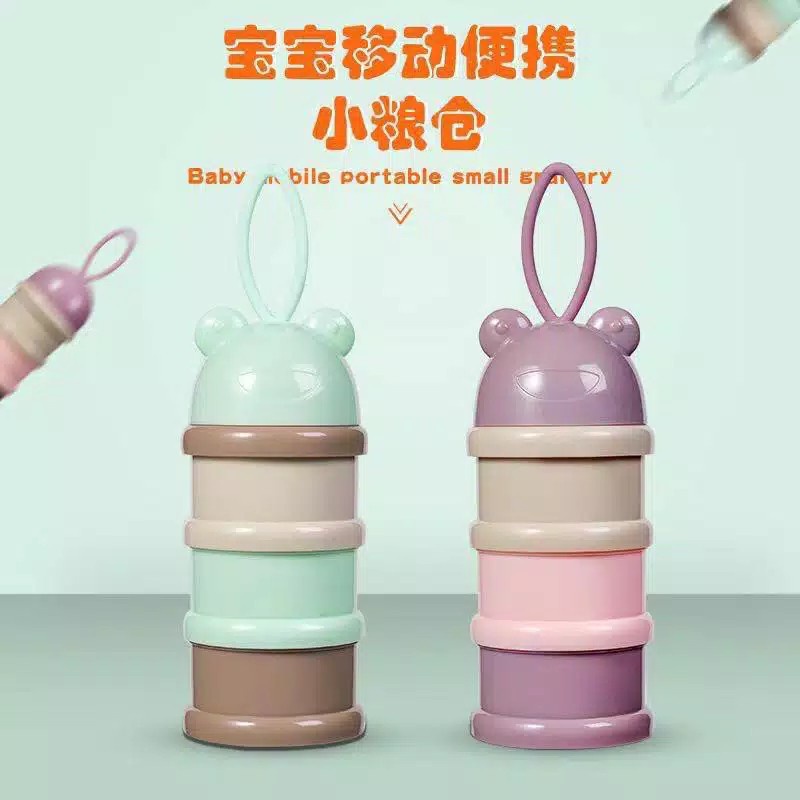 TEMPAT SUSU Bubuk Bayi Bentuk Susun LUSTY BUNNY / RELIABLE / CHN - MILK POWDER CONTAINER wadah tempat susu bubuk 3 &amp; 4 sekat