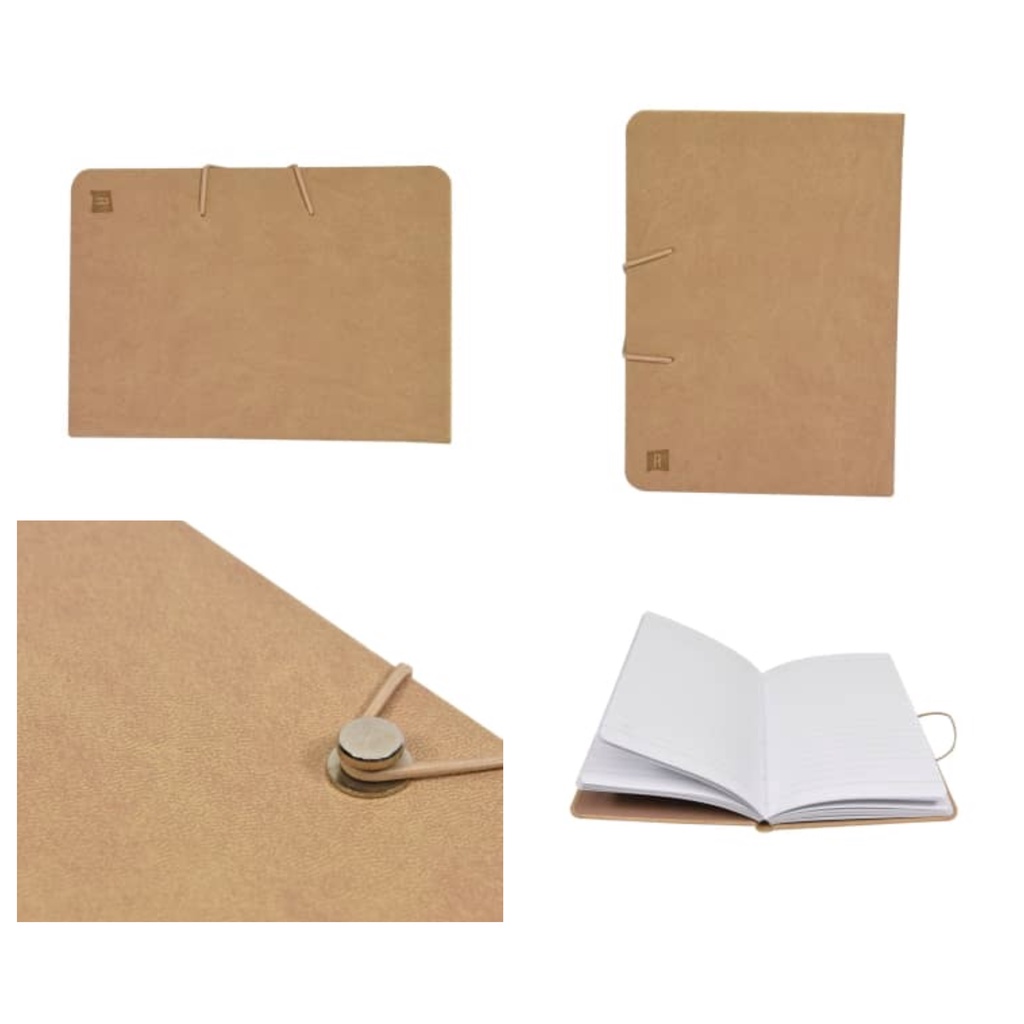 ACE Ataru Notebook Kancing Tali Elastis - Beige