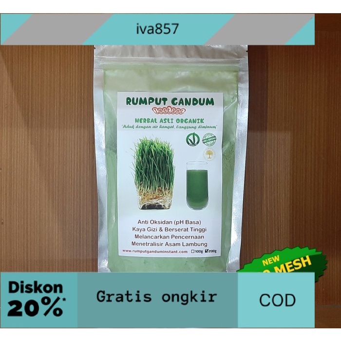 

PROMO Rumput Gandum Instant Bubuk Ekstrak (Wheatgrass Extract Powder) 200g GRATIS ONGKIR