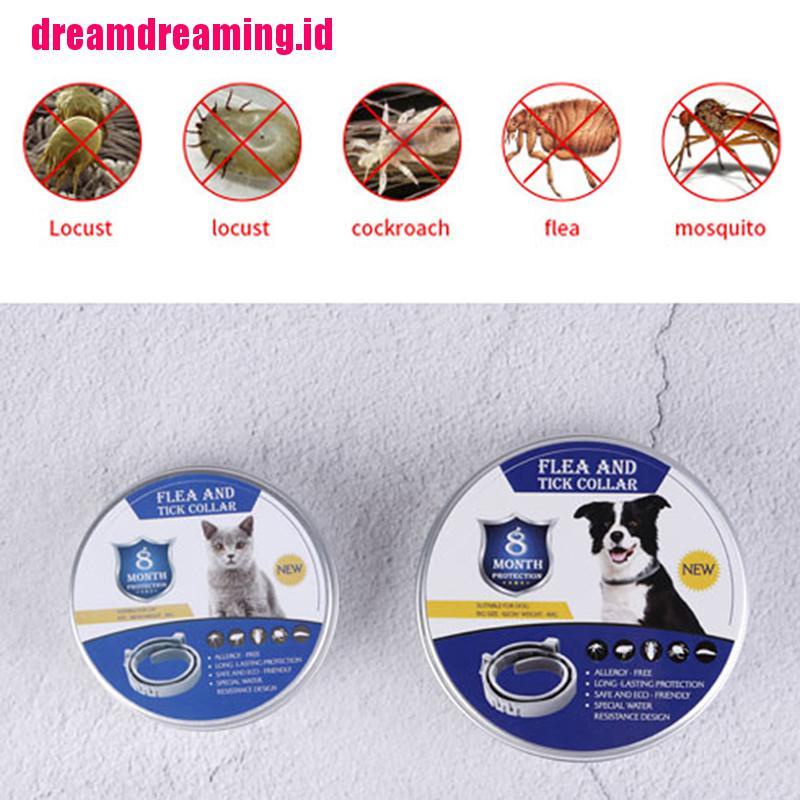 1pc Kalung Pelindung Kutu Adjustable Untuk Anjing / Kucing 8 Bulan