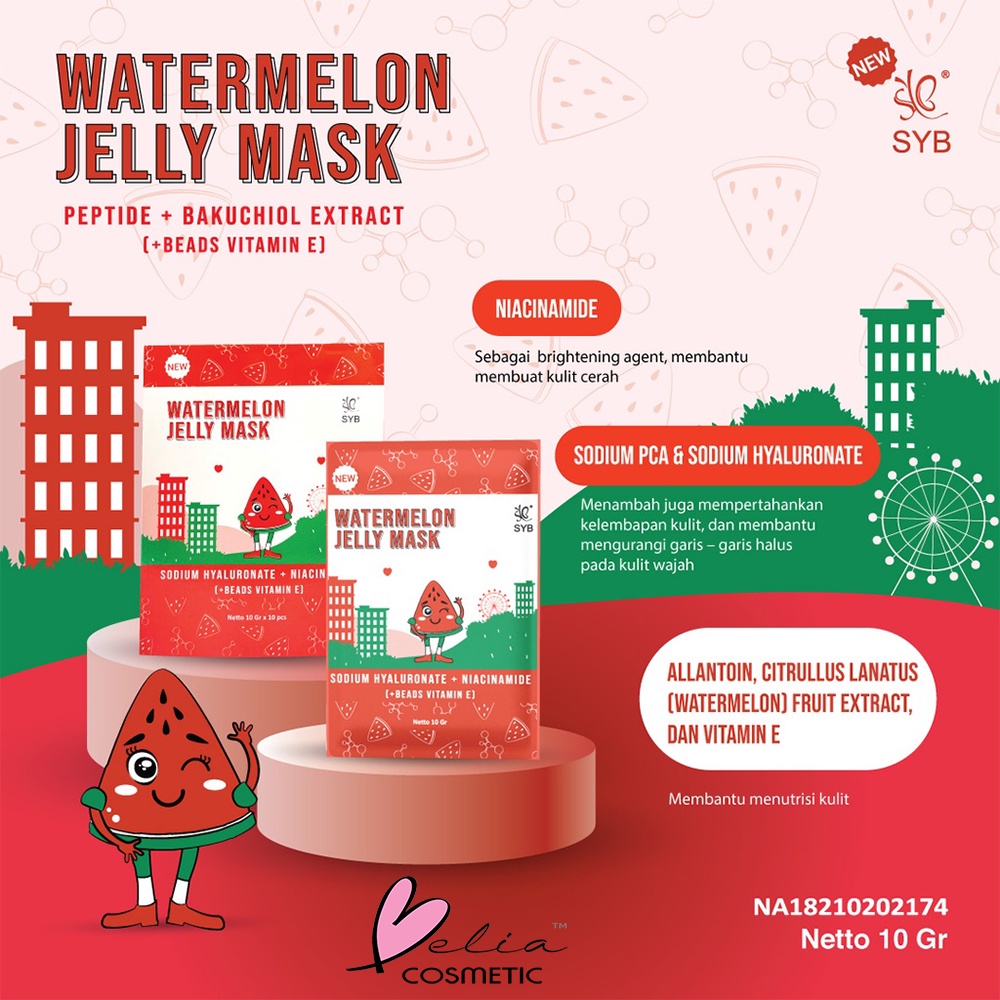 ❤ BELIA ❤ SYB Jelly Mask Series | Blueberry | DNA Salmon | Mugwort | Watermelon | Cucumber | Masker | BPOM