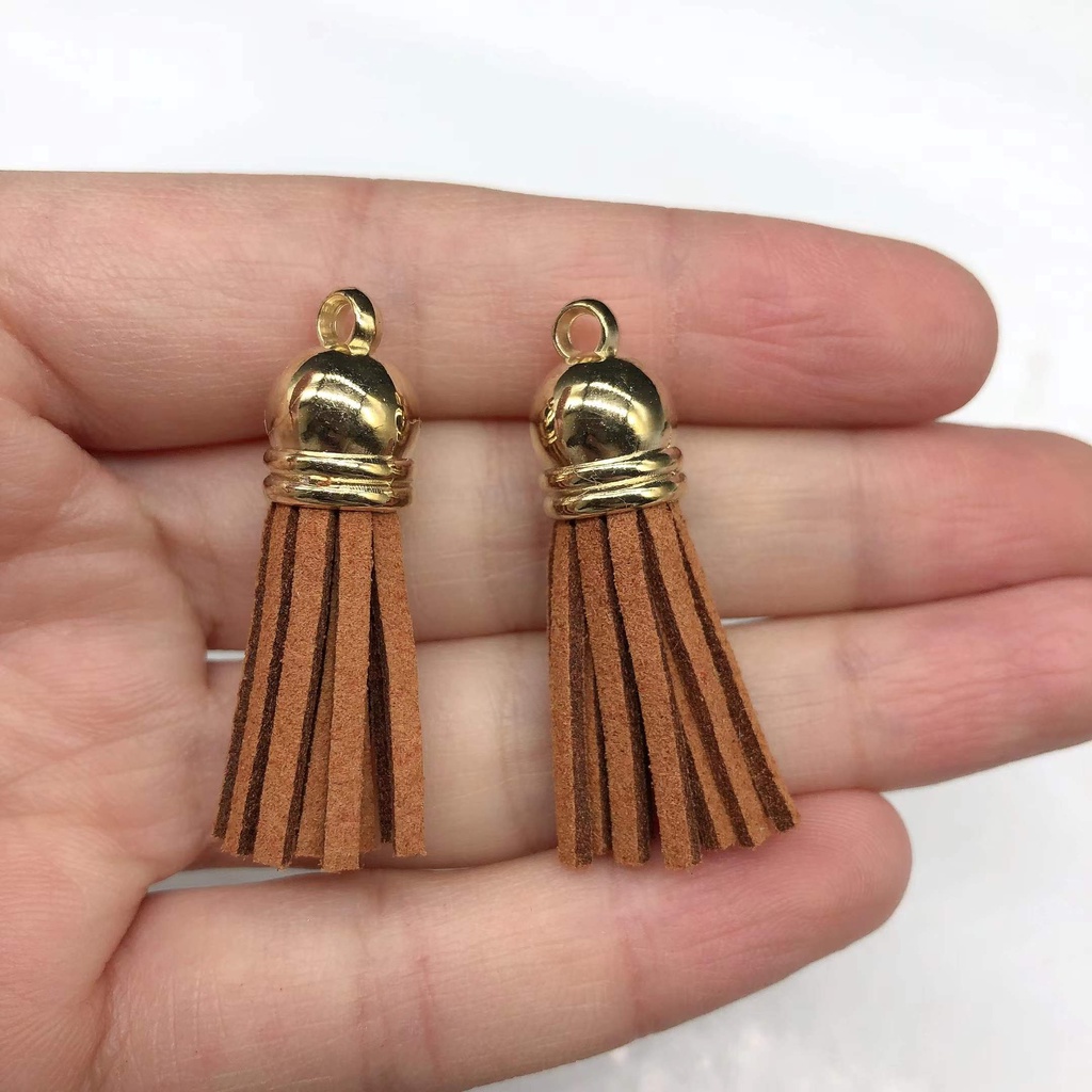 2 Pcs Perhiasan Rumbai Bahan Kulit Gaya Vintage Ukuran 38mm