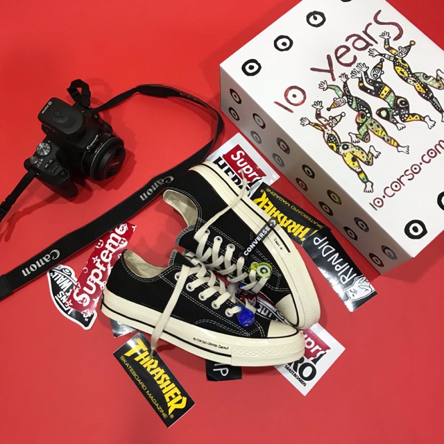 Sepatu converse x 10th anniversary corso como seoul black white