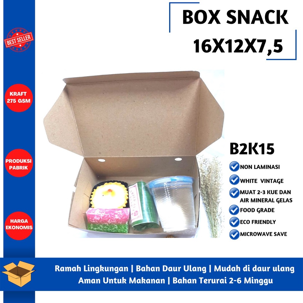 Box Snack Dus Kue Snack Box 16x12 (B2K15-16X12X7.5 Cm)