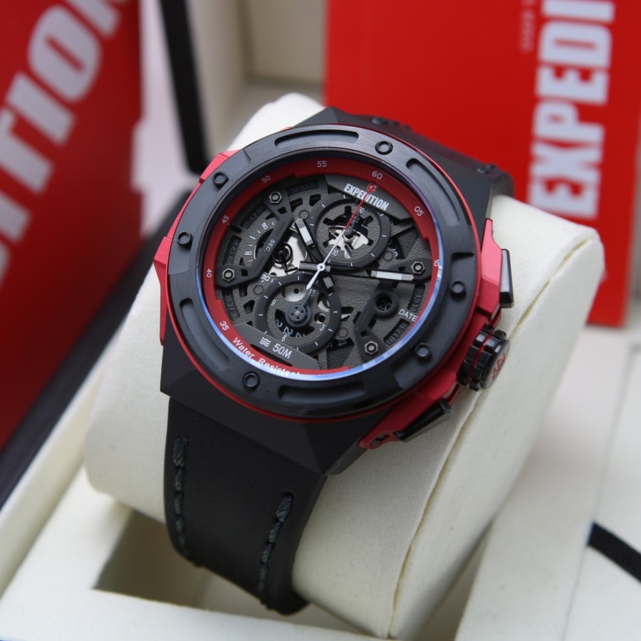 JAM TANGAN PRIA EXPEDITION 6818 / E6818 / E 6818 LEATHER ORIGINAL GARANSI RESMI 1 TAHUN