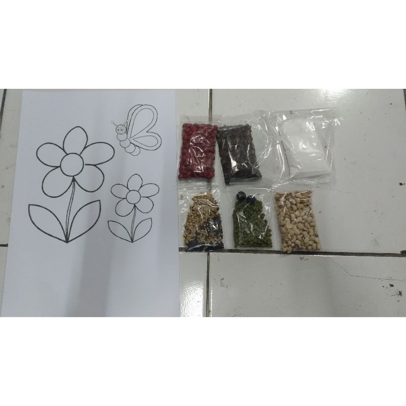 Paket Kolase Dengan kertas Dan alas Triplek