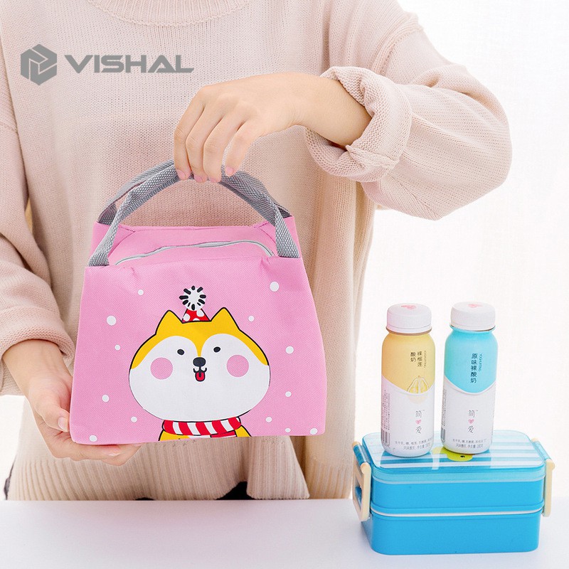 VISHAL Lunch Cooler Bag Tas Bekal KarakterSalur Makanan Aluminium Kotak Makan Import / VS-6