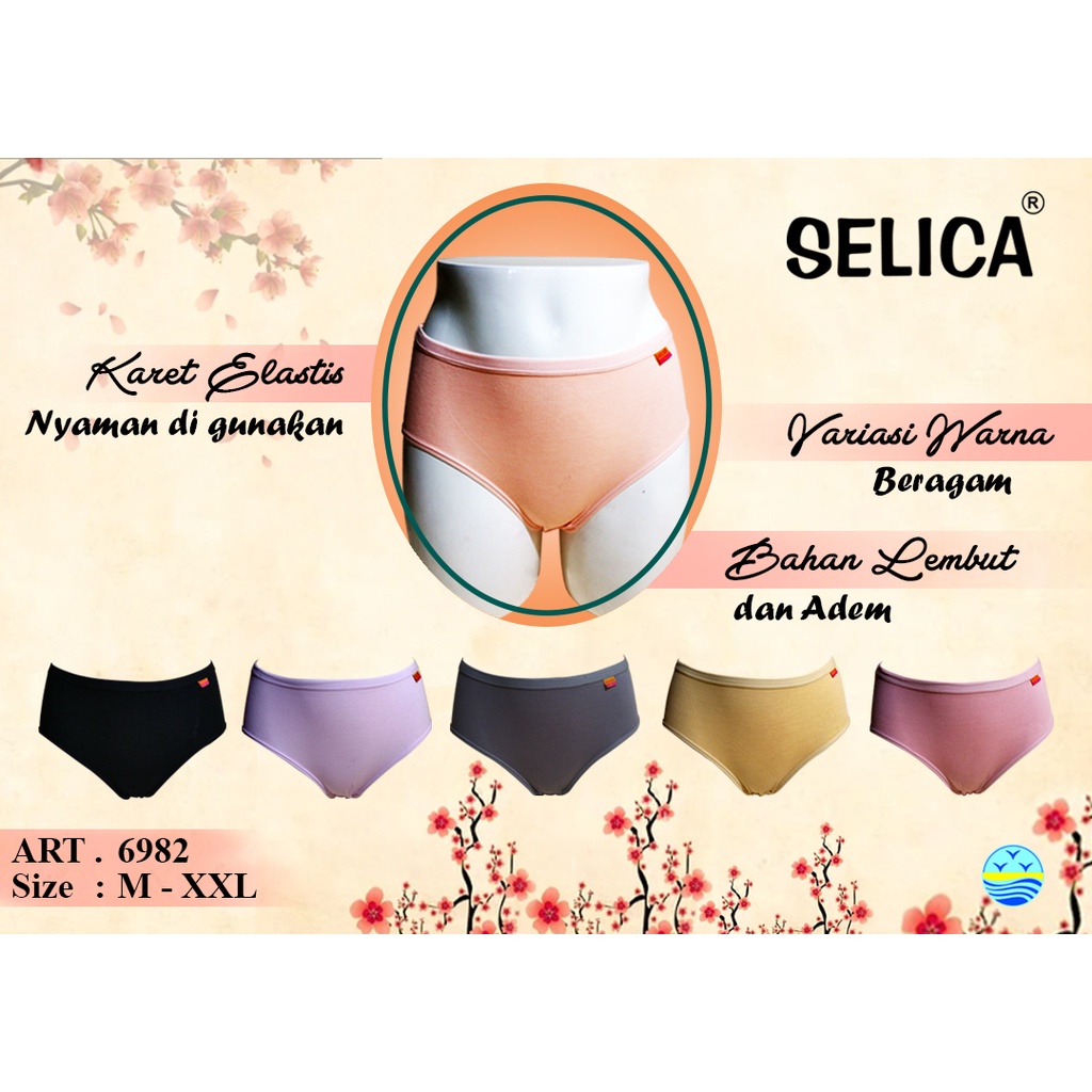 Celana Dalam Wanita SELICA 6982 Katun Halus Adem (Model Classic Middy)