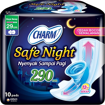 SS Charm Safe Night Wing Pembalut Wanita 29cm 35cm 42cm 8 10 12 Bag