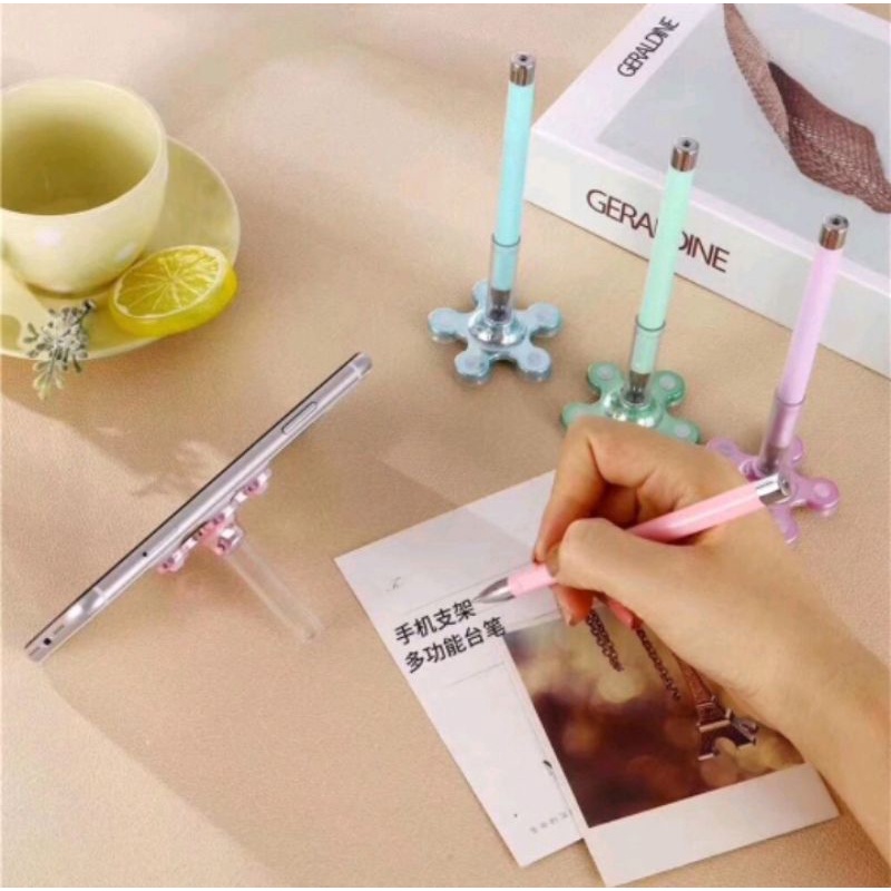 

Pulpen Phone Holder Standing 2in1 Holder Hp Bunga Gurita Pen