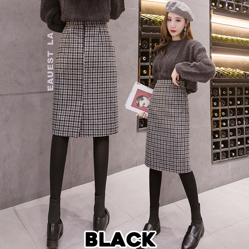 KARAKOREA 8860 Lucy Skirt/Rok Midi/Rok kerja/Rok Kotak/Pencil Skirt/Midi Skirt/Rok korea/Rok Autumn/Rok Winter/Rok Korea Skirt