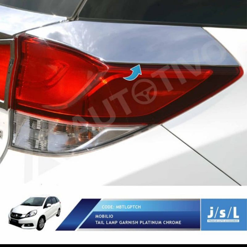 garnish lampu belakang Mobilio platinum chrome jsl