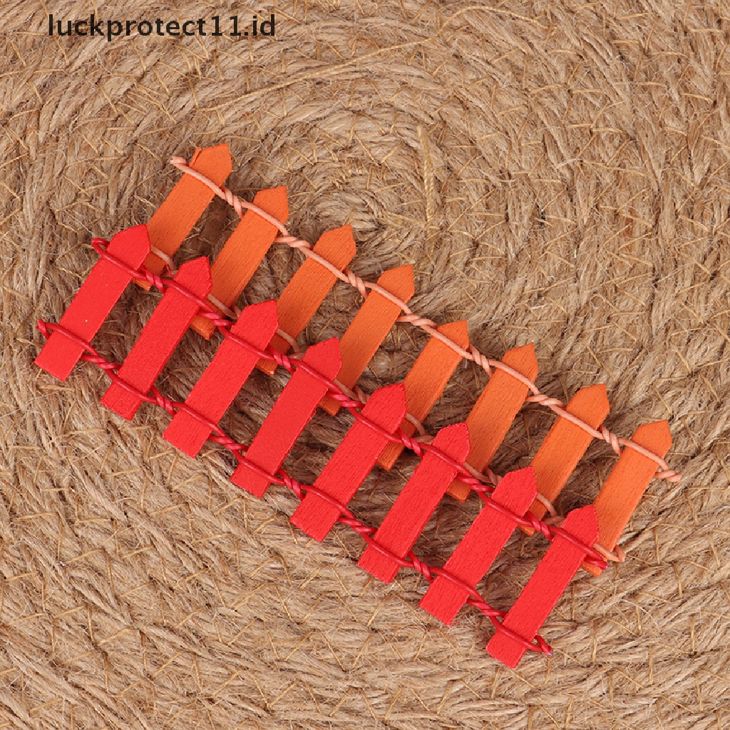 &lt; Luckprotect11. &lt; Luckproteksi5pcs Miniatur Pagar Kayu Diy Untuk Rumah Boneka