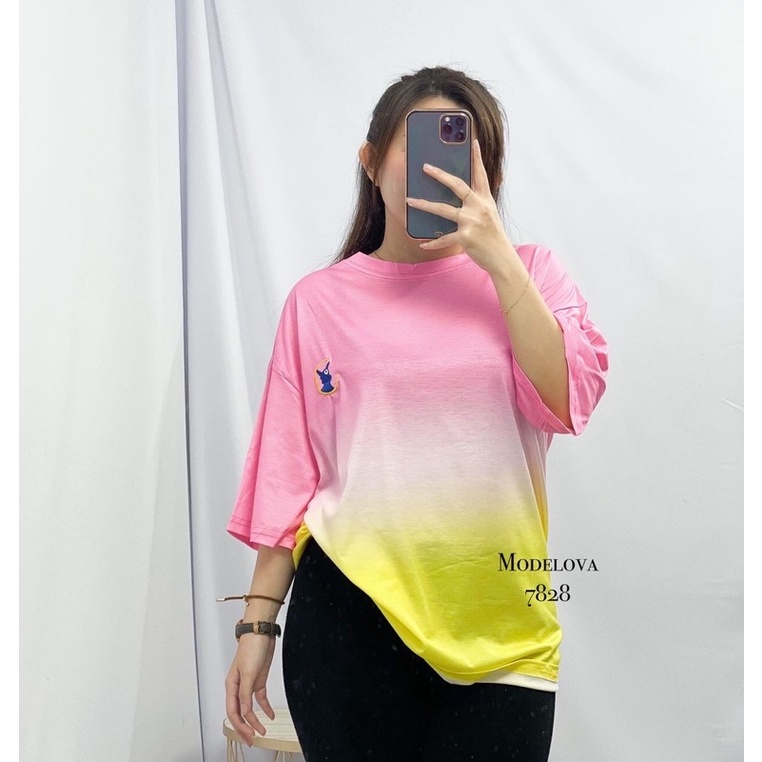 MDLD ~ 7828 OMBRE DIP DYE OVERSIZED TEE KAOS OVERSIZE OMBRE IMPORT KAOS CEWEK FASHION IMPORT