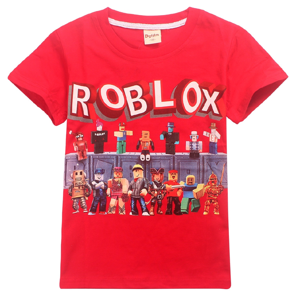 Roblox Cartoon Kids Summer Tops Fashion Children Boys Short Sleeve T Shirt - id roblox shirt