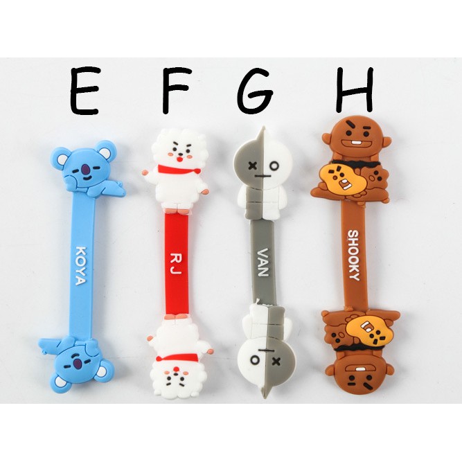 [Bayar Di Tempat]Silicone BTS Earphone Cable Organizer Clips Cable Winder Penyelenggara Kabel