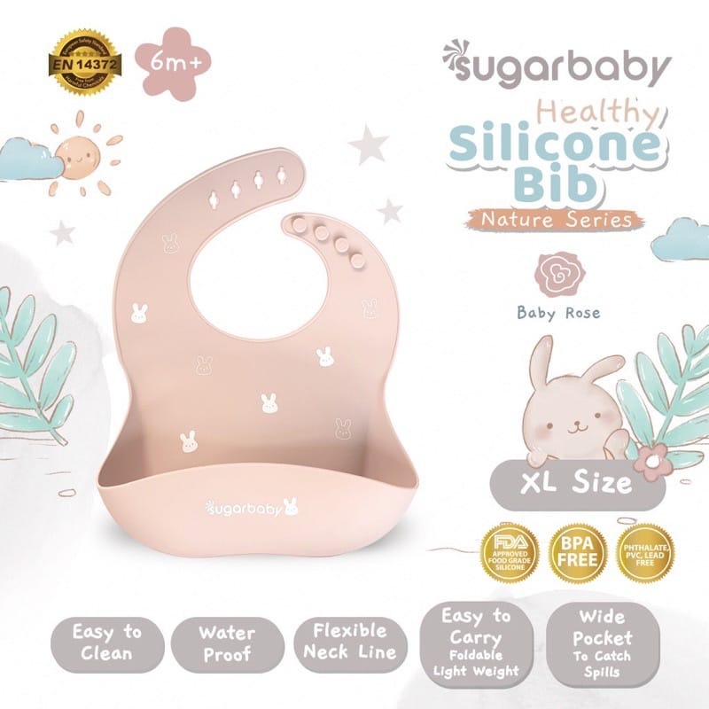 Sugar Baby Healthy Silicone Bib (Nature Series)