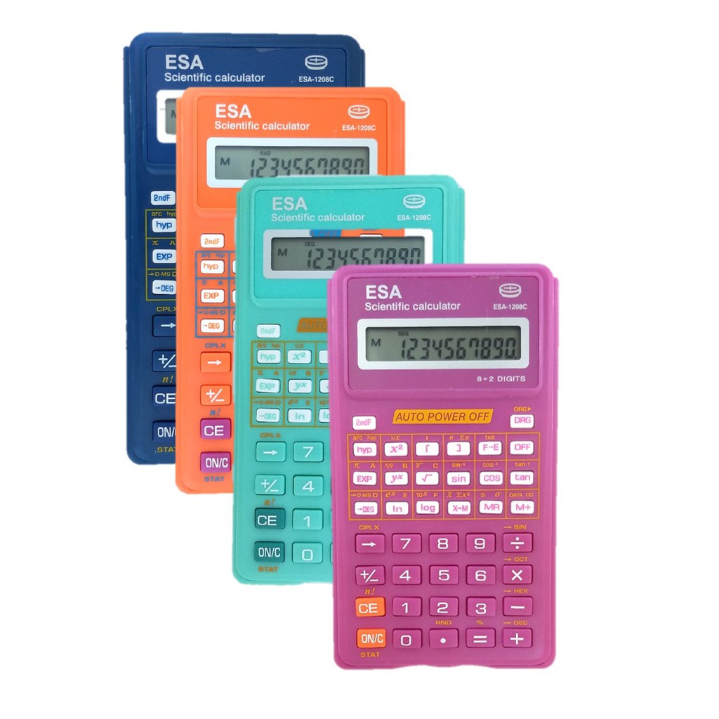 Kalkulator Scientific Esa 1208 Scientific Calculator Kalkulator Ilmiah Warna Warni Free Baterai